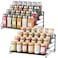 RCHYFEED Spice Rack Organizer for Cabinet Pantry4 Tier Spice Rack CountertopTierd Spice Organization Easy Visibility Depth Adjustable Seasoning Organizer for Cabinet Black 2Pack