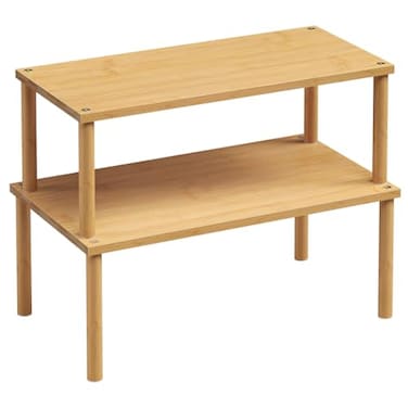 VERTORGAN Cabinet Organizer ShelfSet of 2Kitchen Counter ShelvesBamboo Stackable Expandable Spice Rack CountertopLarge