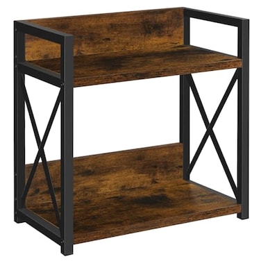 YINMIT Countertop Shelf OrganizerCoffee Bar AccessoriesSpice RackCoffee Counter Shelf2 Tier Coffee Organizer Station for MugsCupsCreamSyrupRustic BrownLarge
