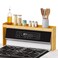 SpaceAid Bamboo Over the Stove Spice Holder Shelf 315 Kitchen Organizer Stove Spice Top Rack 116 Height Countertop Storage Over Oven Back Sink Organization Shelf Natural