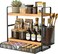 Harnidipa 2 Tier Spice Rack Organizer for Countertop with Drawer and Basket Suitable for Coffee Organizer Kitchen Counter Storage Bathroom Storage