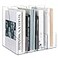 LALOBLUE Vertical Magazine File Holder Clear File Organizer Desk Organizer and Storage Bins Holding for Magazines Binders Notebooks Envelopes Plastic Office Organization and Storage for Desk 4 pack