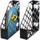 1InTheOffice Plastic Magazine File Holder File Holder Organizer Box 3 x 10 x 1188 Recycled Black 2 Pack