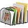 MINDEPOT 5Section Desk File Organizer Vertical Desktop File Holder Mail Sorter File Folder Holder Organization for Office School Classroom Black 1Pack