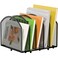 MINDEPOT 5Section Desk File Organizer Vertical Desktop File Holder Mail Sorter File Folder Holder Organization for Office School Classroom Black 1Pack