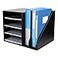 PAG Wood Desktop File Holder Organizer Mail Sorter for File Folders Mails Envelopes Mailing Supplies or Magazines Black