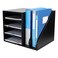 PAG Wood Desktop File Holder Organizer Mail Sorter for File Folders Mails Envelopes Mailing Supplies or Magazines Black