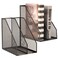 ASIFMTHOT 2 Set Magazine Holder Metal Wire 2 Compartments Mesh File Holder for Desk Office Desk Accessories Decorative File Box Black