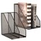 ASIFMTHOT 2 Set Magazine Holder Metal Wire 2 Compartments Mesh File Holder for Desk Office Desk Accessories Decorative File Box Black