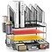 Marbrasse Desk organizer with Drawer 4Tier Mesh File Organizer with 5 Vertical File Holders and 2 Pen Holders Multifunction Desktop OrganizerDesk Organizers and Accessories for Home Office