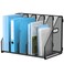 MINDEPOT Desk File Organizer Metal Desk Magazine Folder Holder with 5 Vertical Compartments Rack File Organizer for Office Home School Black