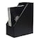 UnionBasic Magazine File Holder Leatherette Desktop Document Organizer Home Office Paper Holder File Storage Literature Sorter Black