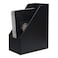 UnionBasic Magazine File Holder Leatherette Desktop Document Organizer Home Office Paper Holder File Storage Literature Sorter Black