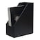 UnionBasic Magazine File Holder Leatherette Desktop Document Organizer Home Office Paper Holder File Storage Literature Sorter Black