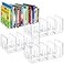 Lawei 4 Pack Acrylic File Sorter 4Section Clear Desktop File Folder Holder Organizer Thick Office Storage Stand Rack for Book Envelopes Mail Document Notebook Binder Purse Clutch Divider