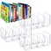 Lawei 4 Pack Acrylic File Sorter 4Section Clear Desktop File Folder Holder Organizer Thick Office Storage Stand Rack for Book Envelopes Mail Document Notebook Binder Purse Clutch Divider