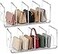 YAGELI Clear Acrylic Purse Organizer for Closet 34 Section Desk File Sorter 295 Wide Slots for Clutches Handbags Binders Folders Sturdy Stackable Bookshelf Organizer