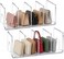 YAGELI Clear Acrylic Purse Organizer for Closet 34 Section Desk File Sorter 295 Wide Slots for Clutches Handbags Binders Folders Sturdy Stackable Bookshelf Organizer