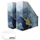 ANSSDO 6 Pack Cardboard Magazine Holder Premium Magazine File Holder Organizer Magazine File Organizer Large Volume Magazine Storage Box as Book Bins or Folder Holder for Desk Blue Gold 6 Pack