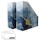 ANSSDO 6 Pack Cardboard Magazine Holder Premium Magazine File Holder Organizer Magazine File Organizer Large Volume Magazine Storage Box as Book Bins or Folder Holder for Desk Blue Gold 6 Pack