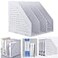 Marte Vanci Collapsible 3 Compartment Magazine Holder Desktop Adjustable Sturdy File Dividers Document Cabinet Rack Display Light Gray 3 Compartment