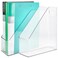 Akamino 2 Pack Acrylic Magazine File HolderA4 Vertical File Organizer with Handle for DeskClear Document Rack File Folder Storage Bin for Home Office School