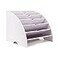 SONGWAY Fan Shaped Desk File Organizer 6 Compartments File Holder for Desktop Magazine Rack Mail Holder File Sorter Paper Organizer for Home Office Classroom White