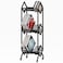 Simoretus 3 Tier Vinyl Record Storage Rack Mobile Black Metal LP Storage Display Stand with Casters Large Capacity Record Holder for Albums Books Magazines and Office Files