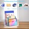 Carooyac Clear Acrylic File Organizer 4 Sections Acrylic File Holder Sorter Office Desk Organizer for File Folder Mail Letter Book Electronics Makeup Eye Shadow Palette