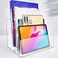 Carooyac Clear Acrylic File Organizer 4 Sections Acrylic File Holder Sorter Office Desk Organizer for File Folder Mail Letter Book Electronics Makeup Eye Shadow Palette
