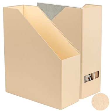 LifeSto Magazine Holder File Holder and Desk Organizer Paperboard Book Organizer and Storage Box for Documents Magazine Holder Rack for Classroom Home and Office Latte Brown 2Pack