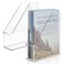 Boocalny 2 Pack Acrylic Magazine File Holder Clear A4 Vertical File Organizer with Handle Desk Organizer Magazine Document Rack Slim Vertical Folder Bin for Home Office School Supplies