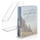 Boocalny 2 Pack Acrylic Magazine File Holder Clear A4 Vertical File Organizer with Handle Desk Organizer Magazine Document Rack Slim Vertical Folder Bin for Home Office School Supplies