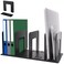 LuluEasy Adjustable Vertical File Sorter Sturdy Plastic Expandable Upright File Holder Desktop Binder Organizer School Office File Organizer Bookshelf Divider Assemble Easily Endlessly Black