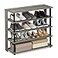 Furinno TurnNTube 5 Tier Wide Shoe Rack French Oak GreyBlack 32 Inch