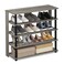 Furinno TurnNTube 5 Tier Wide Shoe Rack French Oak GreyBlack 32 Inch