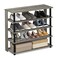 Furinno TurnNTube 5 Tier Wide Shoe Rack French Oak GreyBlack 32 Inch