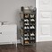 Simple Houseware 16 Cube Shoe Stand Tower Rack 8 Tier with Top Shelf and Side Hanging Pockets Dark Gray