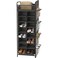 Simple Houseware 16 Cube Shoe Stand Tower Rack 8 Tier with Top Shelf and Side Hanging Pockets Dark Gray