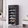 Calmootey 7 Tier Shoe Rack OrganizerPortable Shoe Shelf with Nonwoven Fabric Cover for Closet HallwayBedroomEntrywayGrey