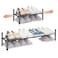 STORAGE MANIAC Expandable Shoe Rack 4 Pairs Stackable Small Shoe Rack Metal Adjustable Shoes Organizer for Closet Entryway Hallway Garage Front Door Shoes Shelves Black 1 Tier