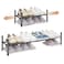STORAGE MANIAC Expandable Shoe Rack 4 Pairs Stackable Small Shoe Rack Metal Adjustable Shoes Organizer for Closet Entryway Hallway Garage Front Door Shoes Shelves Black 1 Tier