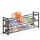 Bumusty 3Tier Long Expandable Shoe Rack for Closet 1844 Adjustable Shoe Rack for Entryway 1518 Pairs Large Shoe Organizer Shelf Storage Sturdy Metal Black