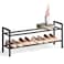 Bumusty 2 Tier Expandable Shoe Rack for Closet 1833 Adjustable Shoe Rack for Small Space Small Shoe Organizer for Front Door Sturdy Metal Black