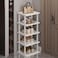 SAN HE Bamboo Shoe Rack 5Tier Vertical White Shoe Rack for Small Spaces Tall Narrow Shoe Rack Organizer for Closet Entryway Corner Garage and BedroomSkinny Shoe Shelf with Free Stackable DIY