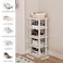 SAN HE Bamboo Shoe Rack 5Tier Vertical White Shoe Rack for Small Spaces Tall Narrow Shoe Rack Organizer for Closet Entryway Corner Garage and BedroomSkinny Shoe Shelf with Free Stackable DIY
