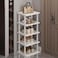 SAN HE Bamboo Shoe Rack 5Tier Vertical White Shoe Rack for Small Spaces Tall Narrow Shoe Rack Organizer for Closet Entryway Corner Garage and BedroomSkinny Shoe Shelf with Free Stackable DIY