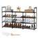 DYJIEKAI 3 Row 4 Tier Long Shoe Rack Black Metal Stackable Shoe Shelf with Multifunctional Hooks Shoe Storage Hold 2430 Pairs Space Saving Shoe Organizer for ClosetWide Shoe Rack