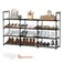 DYJIEKAI 3 Row 4 Tier Long Shoe Rack Black Metal Stackable Shoe Shelf with Multifunctional Hooks Shoe Storage Hold 2430 Pairs Space Saving Shoe Organizer for ClosetWide Shoe Rack