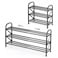 Atrastout 3Tier Shoe Rack for Closet 1632 Expandable ShoeRackAdjustable for Entryway Closet Doorway SturdyMetal Black